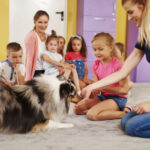 therapy dog in a preschool